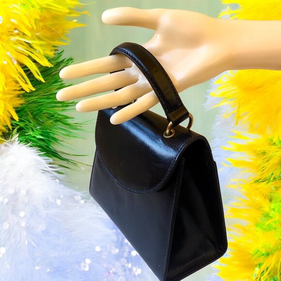 Albert Nipon Vintage 80's Purse Top Handle Structured Box Handbag - Picture 12 of 12